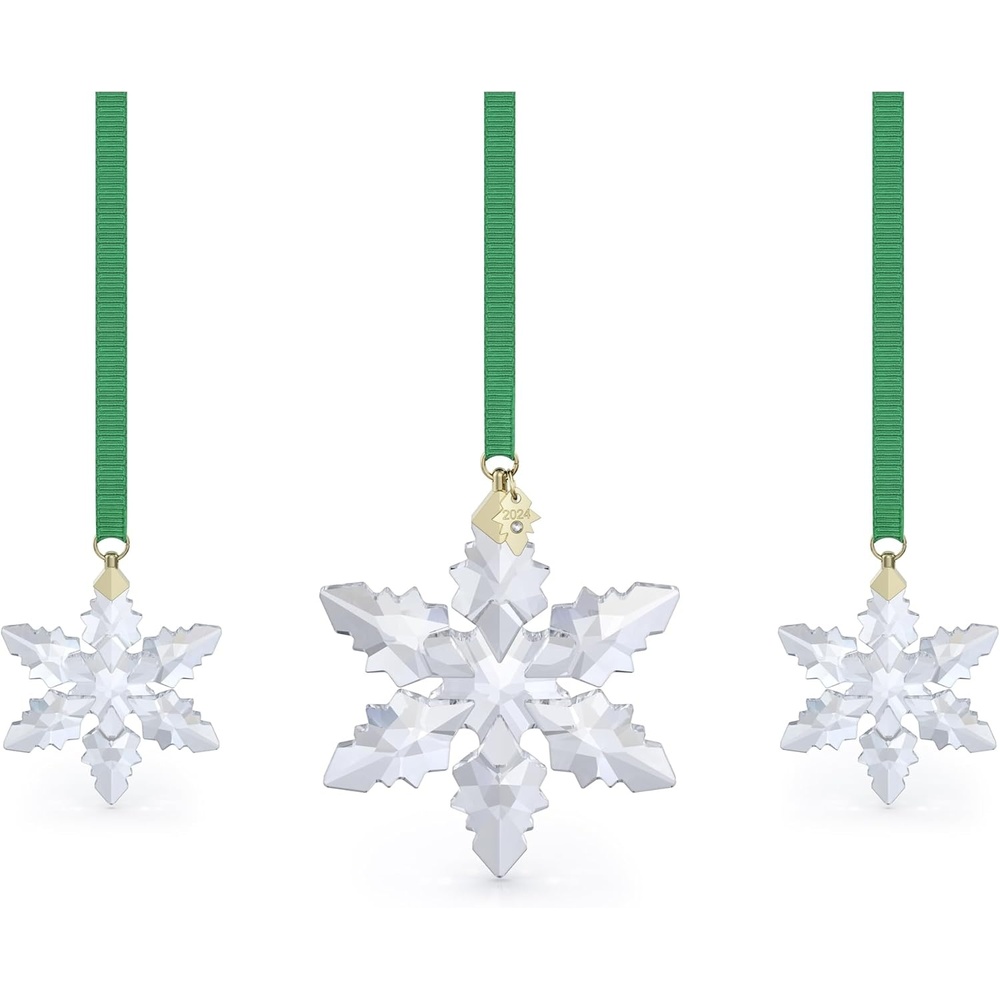 image:imageSwarovski Annual Edition 2023 Ornament Clear Crystal Star with 97 Facets GoldTone Finished Tag Part of the Swarovski Annual Edition Collection2024 Annual Edition 3pc Ornament Set