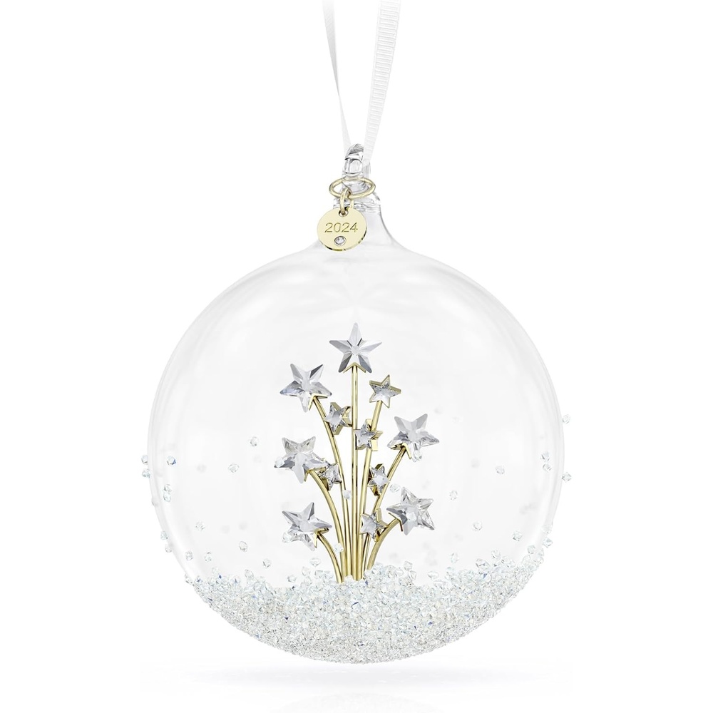 image:imageSwarovski Annual Edition 2023 Ornament Clear Crystal Star with 97 Facets GoldTone Finished Tag Part of the Swarovski Annual Edition Collection2024 Ball Ornament