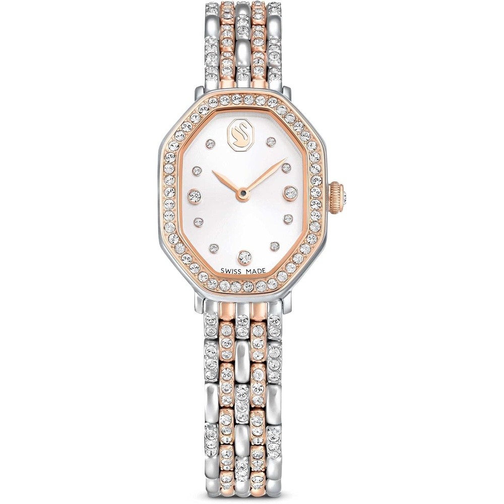 image:imageSwarovski Dextera Octagon Watch Swiss Made Metal Bracelet Silver Tone Rose GoldTone Finish
