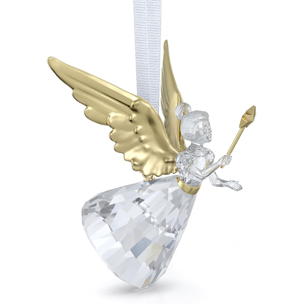image:imageSwarovski Holiday Magic Angel Ornament Clear Crystals and GoldTone Finished Accents Hanging Decoration Part of the Swarovski Holiday Magic Collection