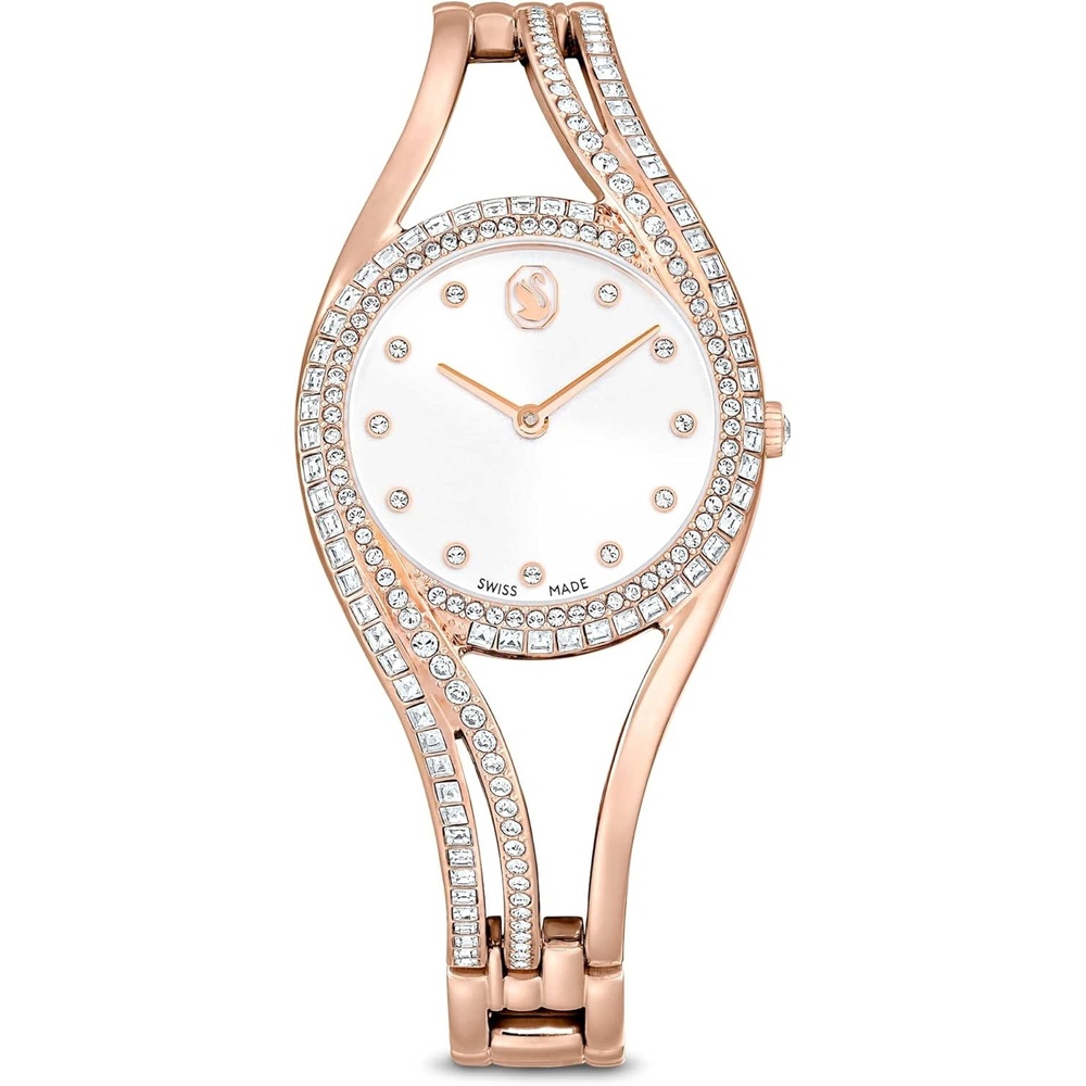 image:imageSwarovski Hyperbola Bangle Watch Swiss Made Metal Bracelet Rose Gold Tone Rose GoldTone Finish