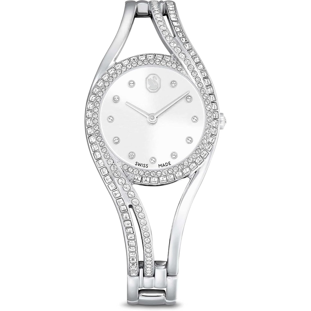 image:imageSwarovski Hyperbola Bangle Watch Swiss Made Metal Bracelet Silver Tone Stainless Steel