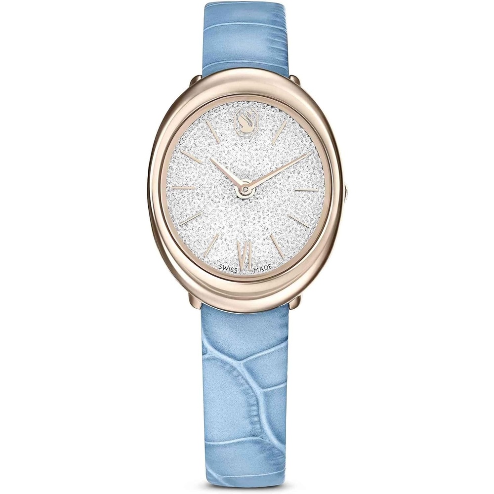 image:imageSwarovski Imber Watch Swiss Made Leather Strap Blue Champagne GoldTone Finish