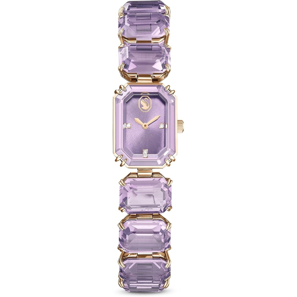 image:imageSwarovski Watch Octagon Cut Bracelet Purple Champagne GoldTone Finish