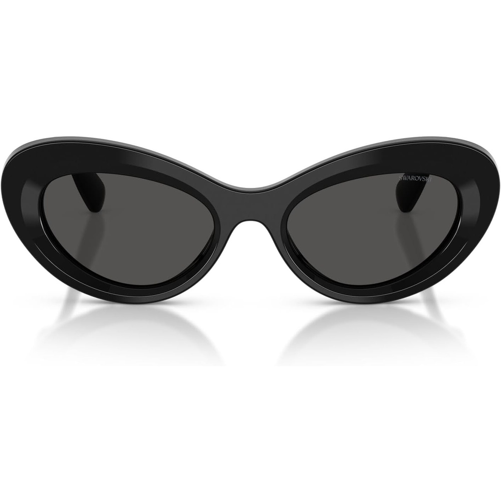image:imageSwarovski Womens SK6061U Universal Fit Cat Eye Sunglasses51 mmBlackSilverDark Grey