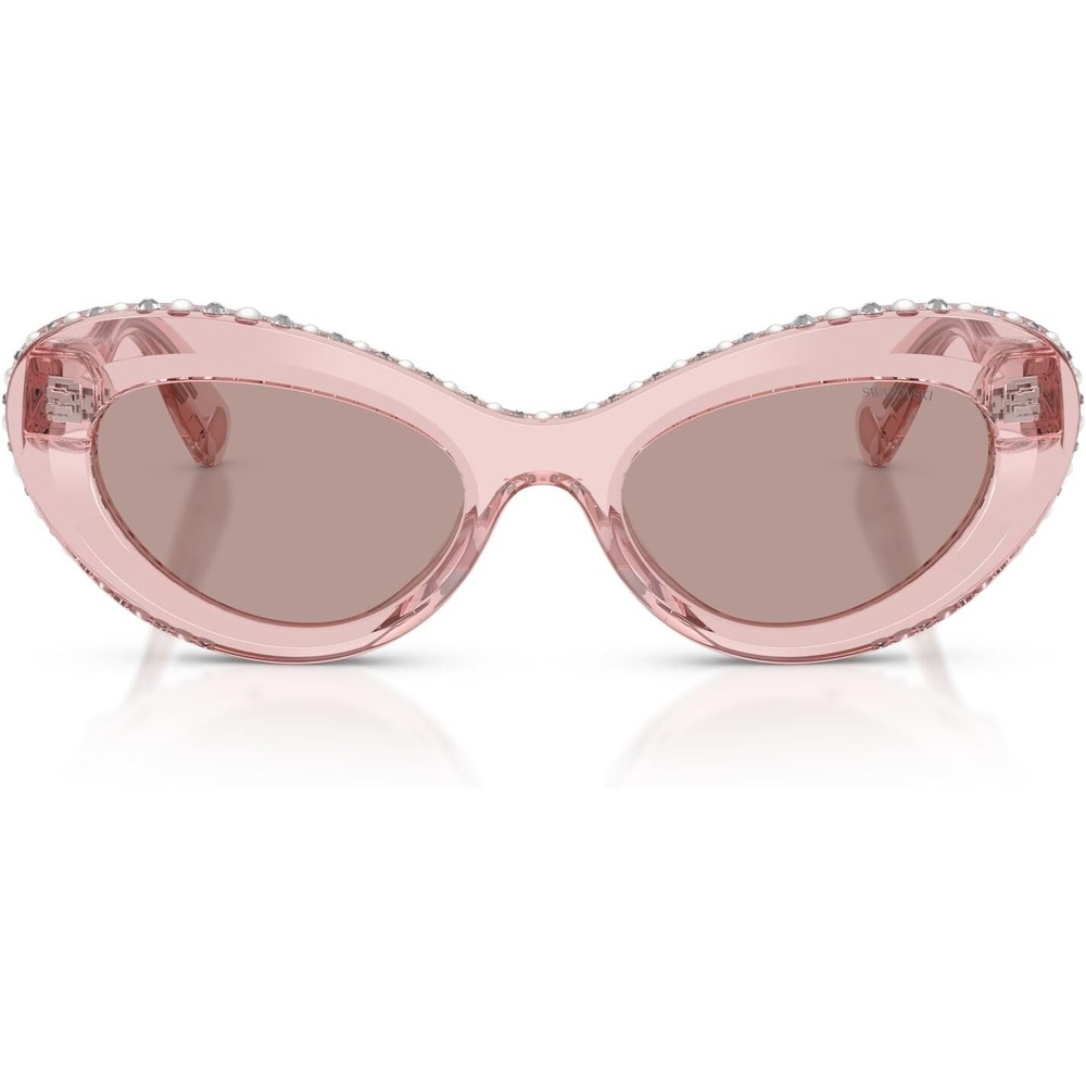 image:imageSwarovski Womens SK6061U Universal Fit Cat Eye Sunglasses51 mmTransparent Dark PinkLight Purple Brown