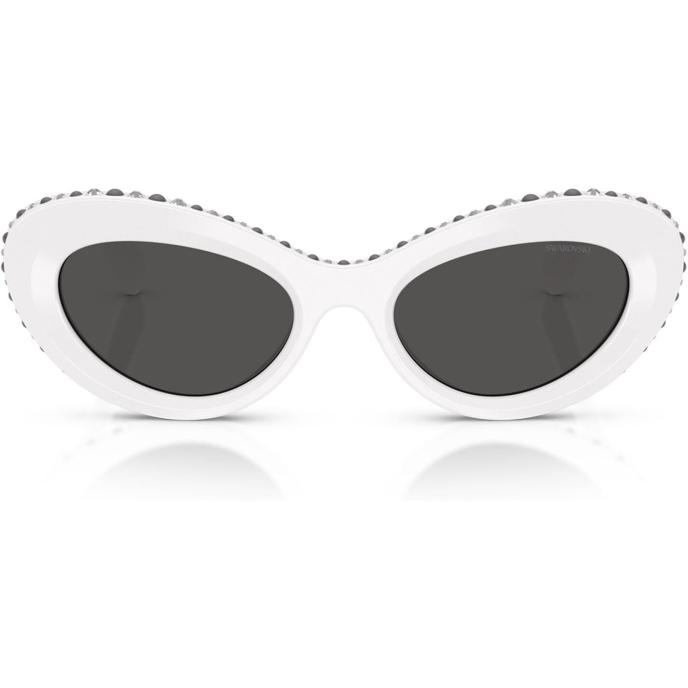 image:imageSwarovski Womens SK6061U Universal Fit Cat Eye Sunglasses51 mmWhiteDark Grey