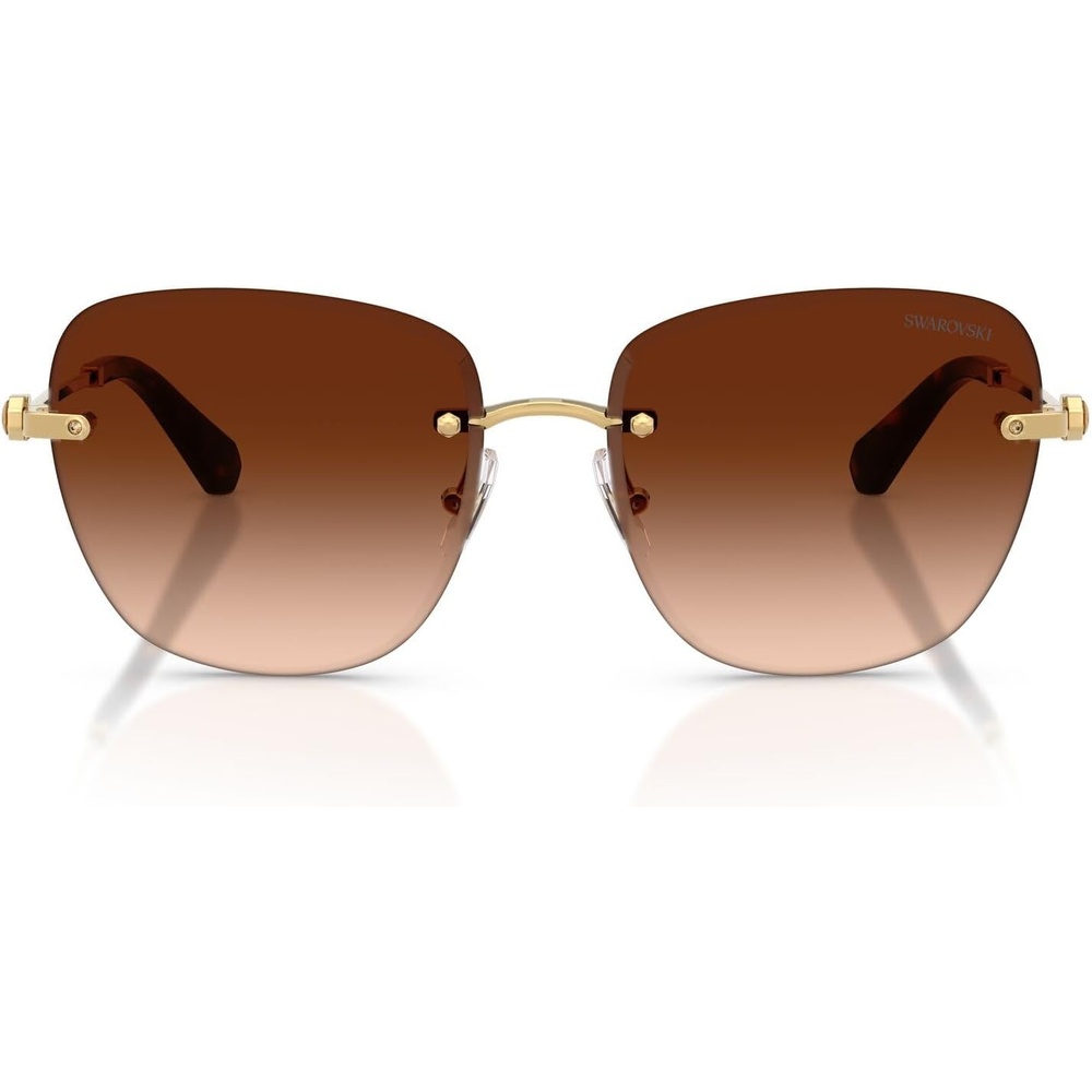 image:imageSwarovski Womens SK7043 Square Sunglasses58 mmGoldGradient Dark Brown