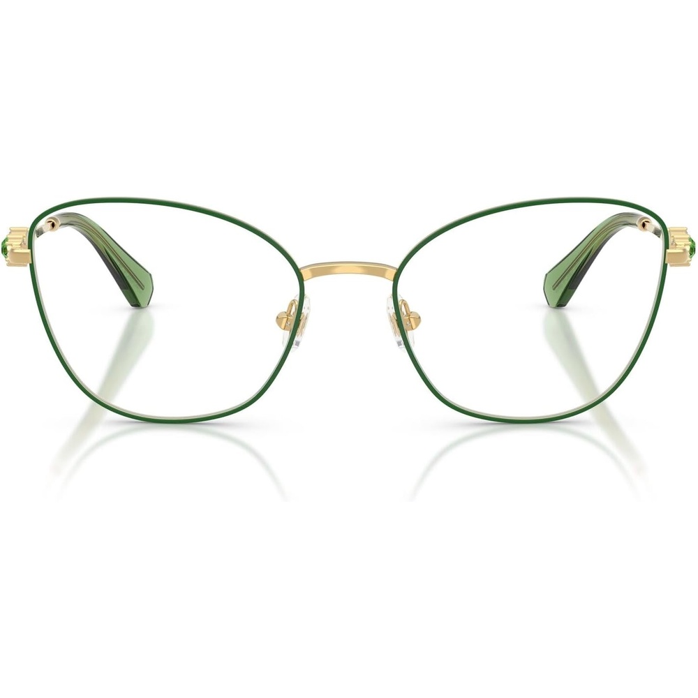 image:imageSwarovski Womens Sk1034 Cat Eye Prescription Eyewear FramesGreenGoldDemo Lens