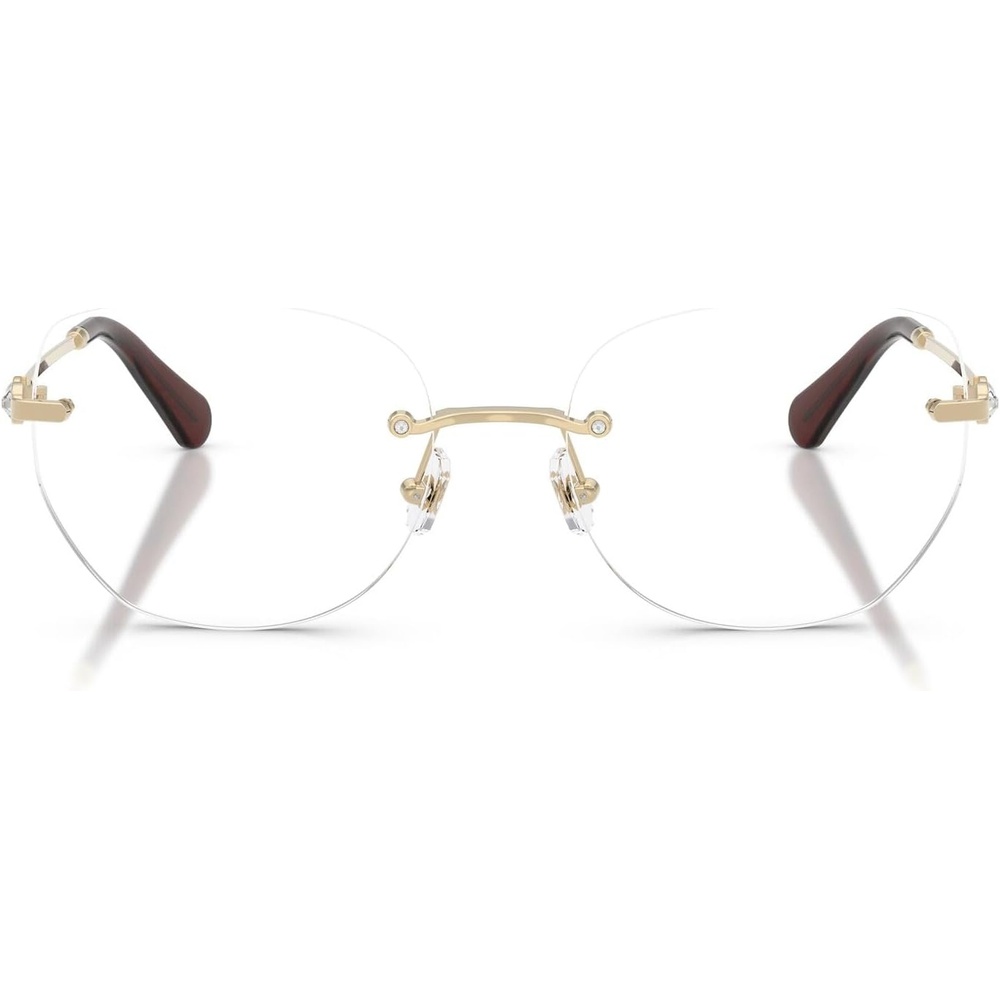 image:imageSwarovski womens Sk1038 Round Prescription Eyewear FramesPale GoldDemo Lens