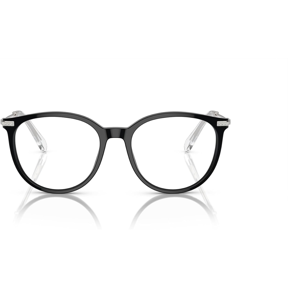 image:imageSwarovski womens Sk2009 Round Prescription Eyewear FramesBlackSilverDemo Lens