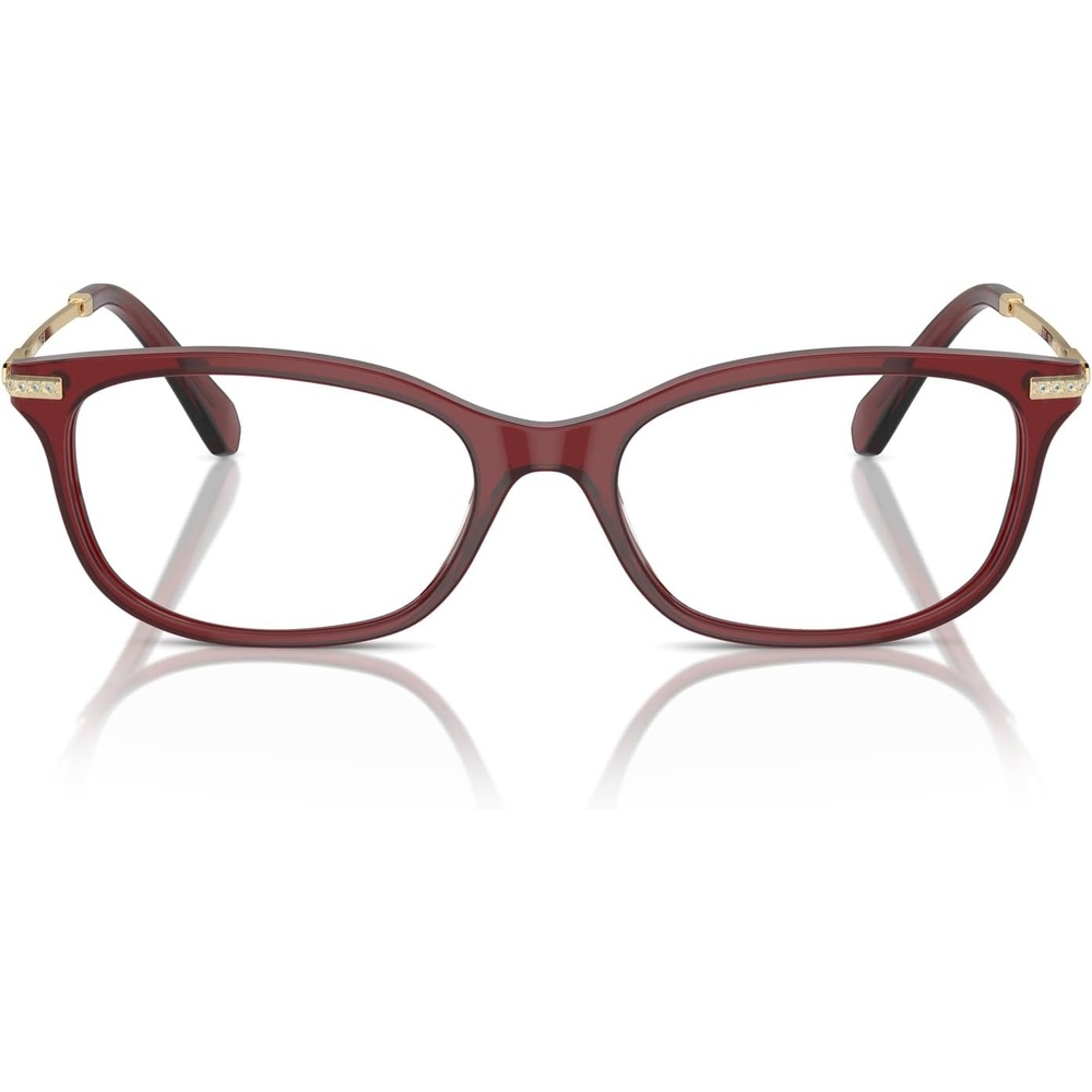 image:imageSwarovski womens Sk2017 Rectangular Prescription Eyewear FramesTransparent BurgundyDemo Lens