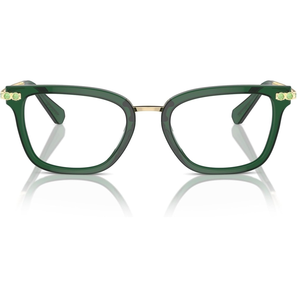 image:imageSwarovski womens Sk2018 Square Prescription Eyewear FramesDark Green TransparentDemo Lens