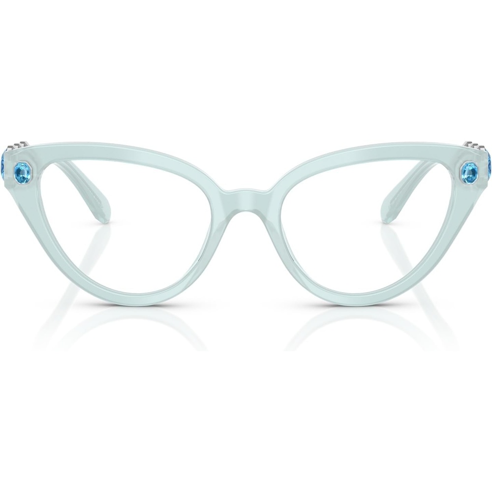 image:imageSwarovski womens Sk2028 Cat Eye Prescription Eyewear FramesMilky Light BlueDemo Lens