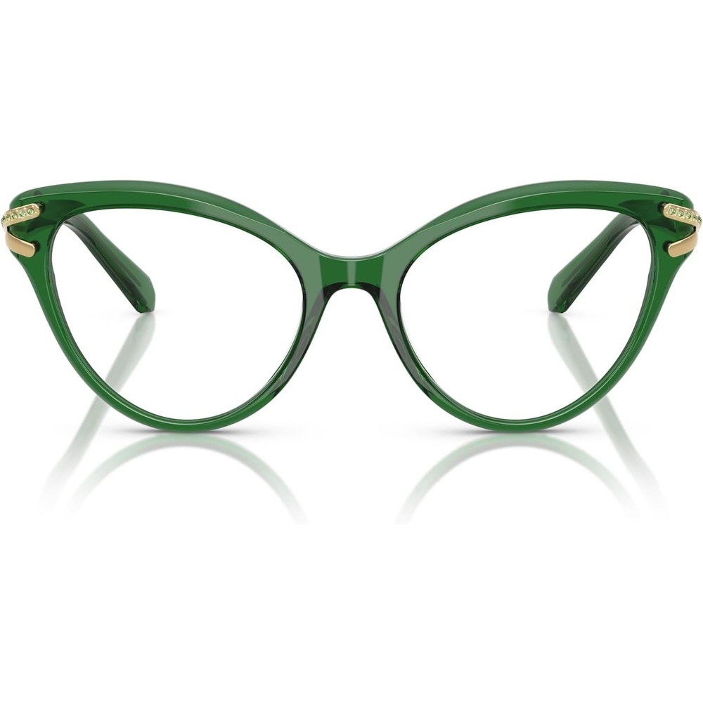 image:imageSwarovski womens Sk2030 Cat Eye Prescription Eyewear FramesTransparent GreenDemo Lens