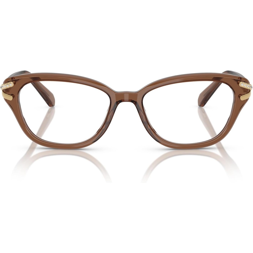 image:imageSwarovski womens Sk2032 Square Prescription Eyewear FramesTransparent BrownDemo Lens