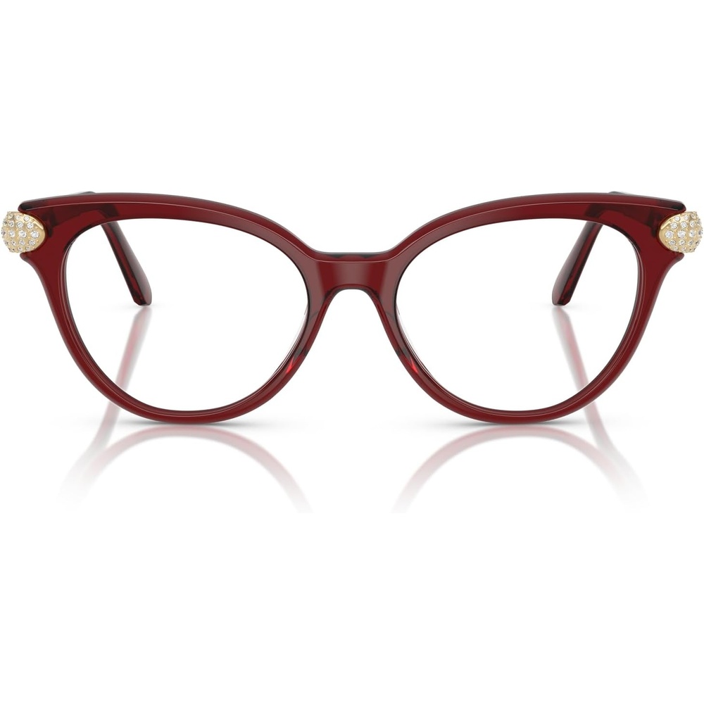 image:imageSwarovski womens Sk2046 Round Prescription Eyewear FramesTransparent BurgundyDemo Lens