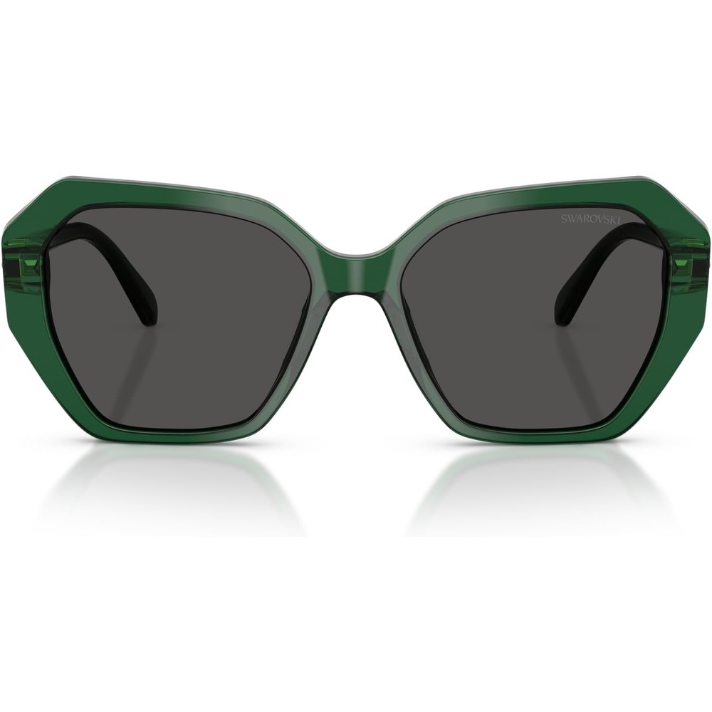 image:imageSwarovski womens Sk6017 Butterfly SunglassesTransparent GreenDark Grey