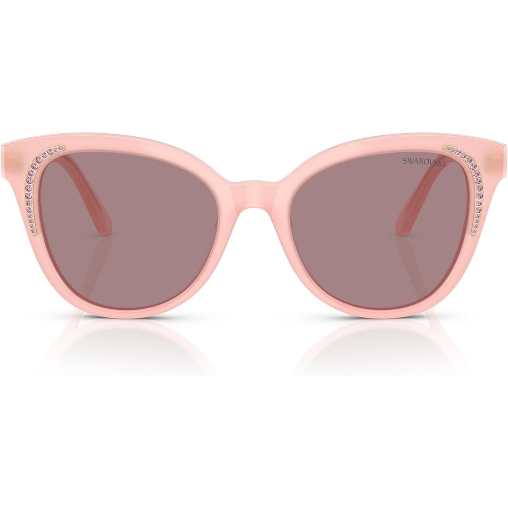 image:imageSwarovski womens Sk6031 Butterfly SunglassesMilky PinkLight Purple Brown
