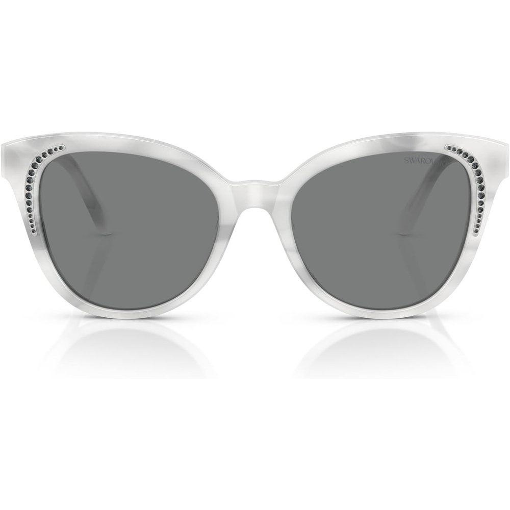 image:imageSwarovski womens Sk6031 Butterfly SunglassesStriped WhiteDark Grey