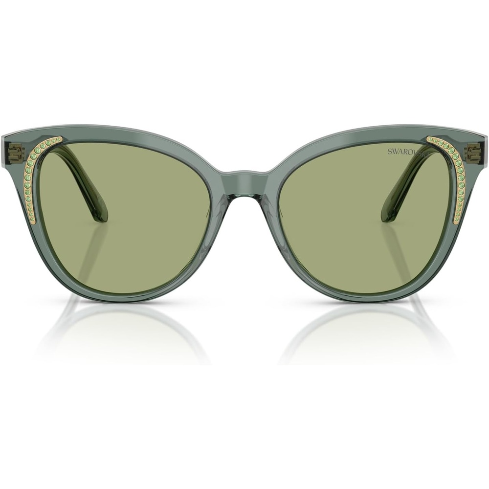 image:imageSwarovski womens Sk6031 Butterfly SunglassesTransparent GreenDark Green