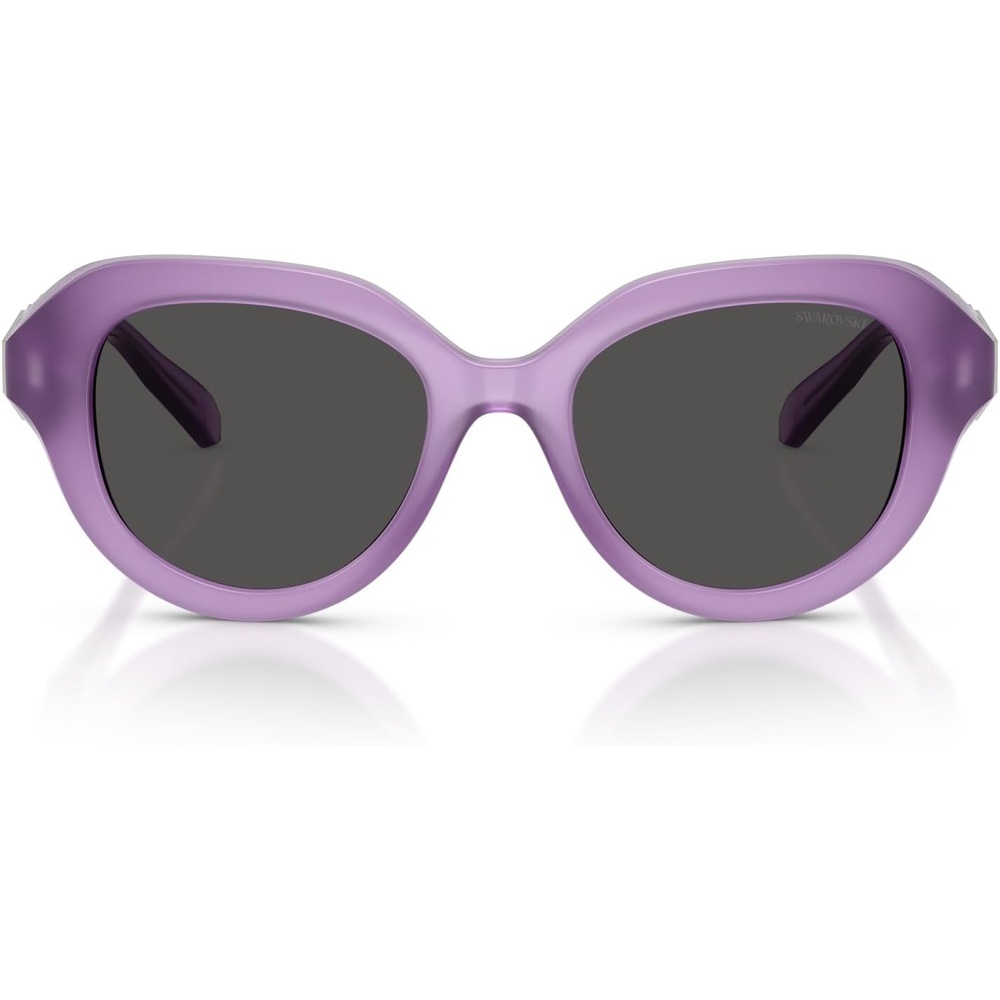 image:imageSwarovski womens Sk6037 Round SunglassesMilky LilacDark Grey