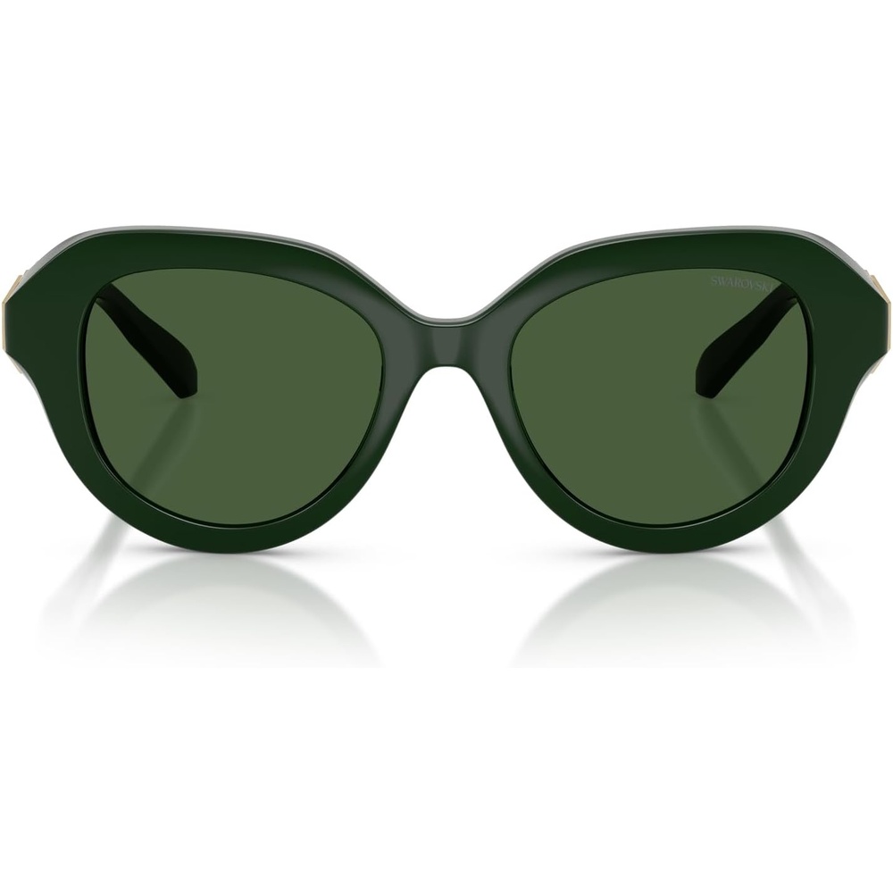 image:imageSwarovski womens Sk6037 Round SunglassesSolid GreenDark Green