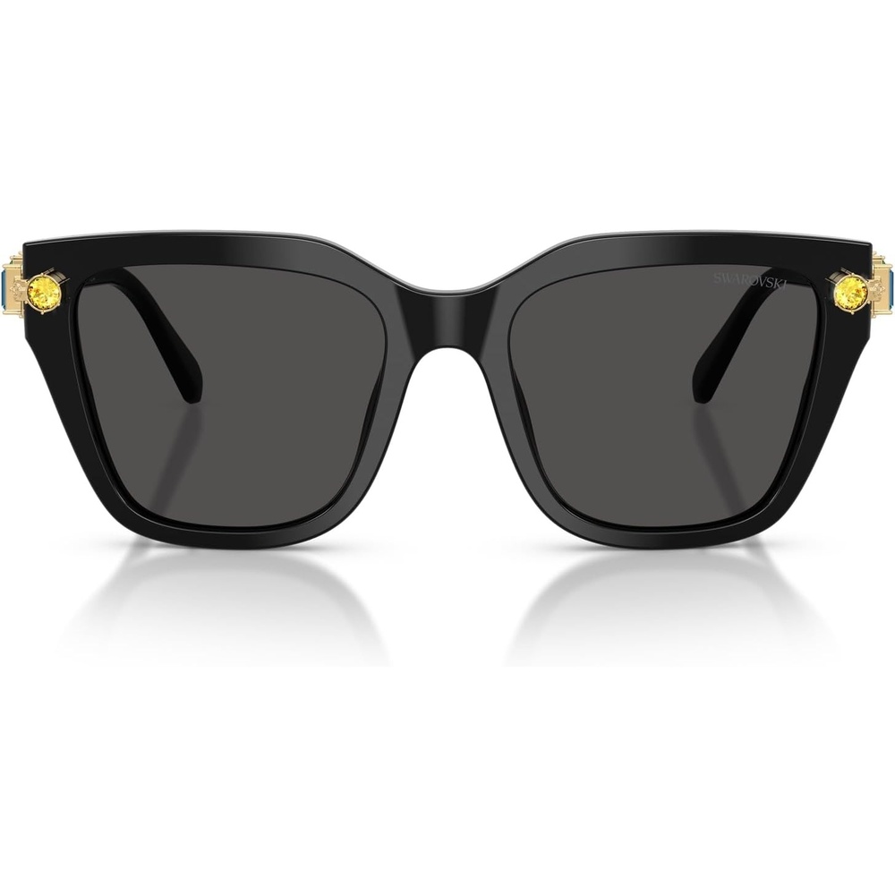 image:imageSwarovski womens Sk6041 Square SunglassesBlackDark Grey