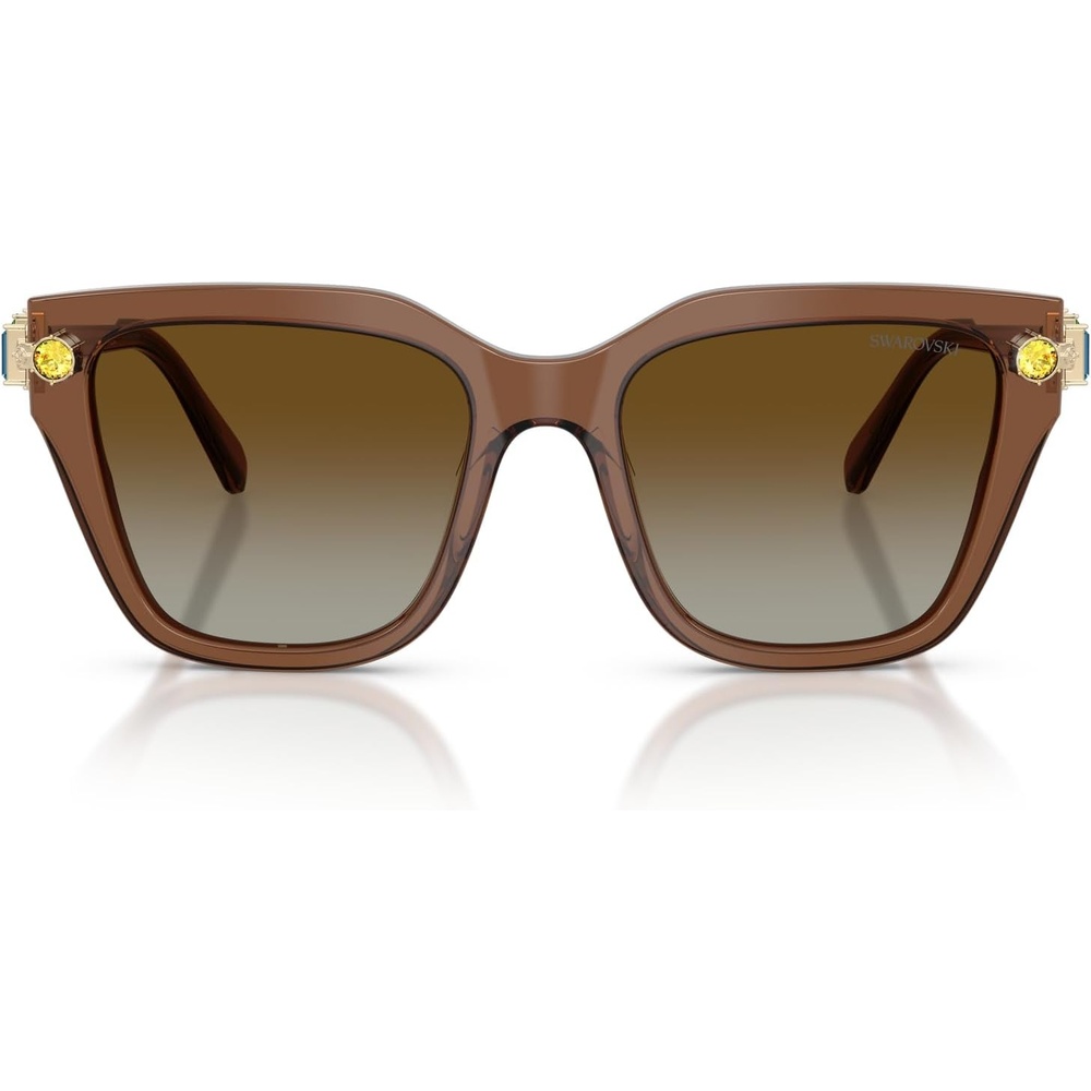 image:imageSwarovski womens Sk6041 Square SunglassesTransparent BrownGradient Brown Polarized