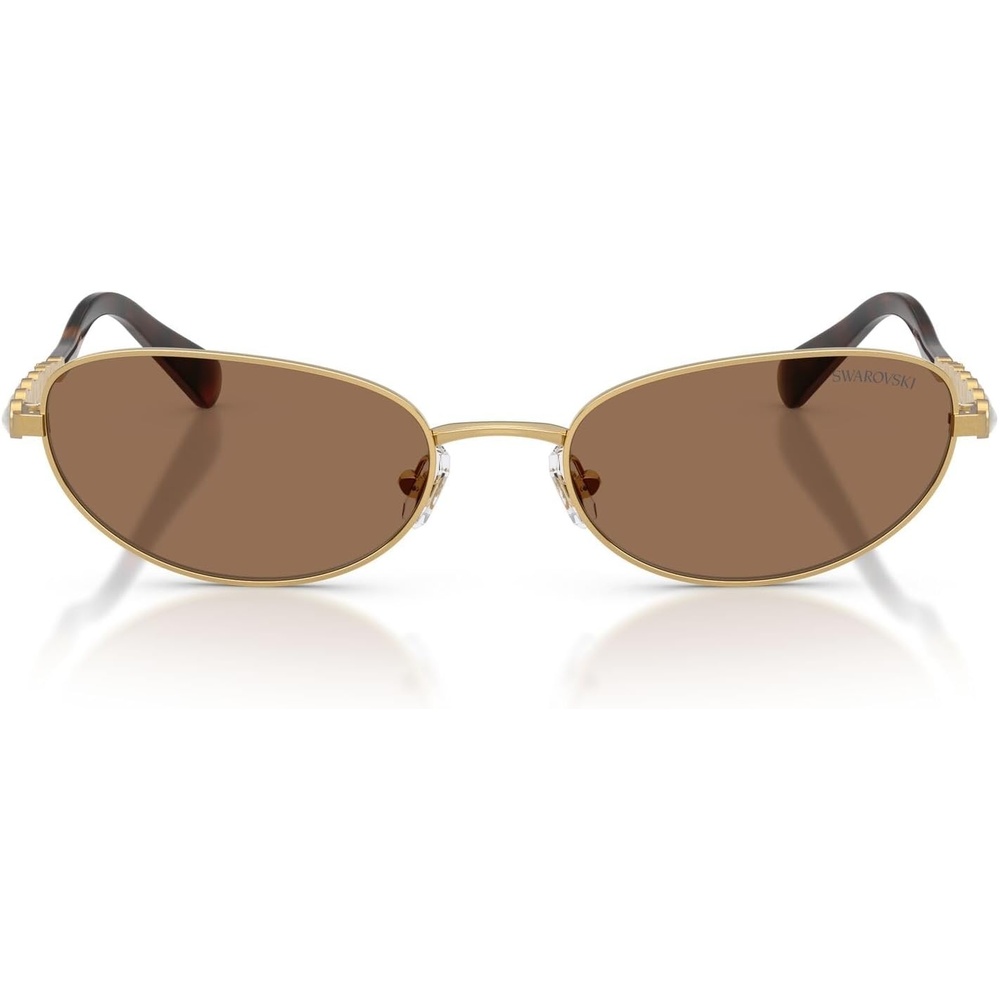 image:imageSwarovski womens Sk7044 Oval SunglassesGoldDark Brown
