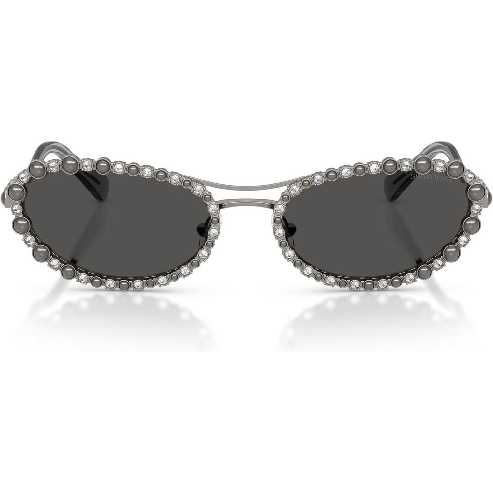 image:imageSwarovski womens Sk7044 Oval SunglassesGunmetalDark Grey