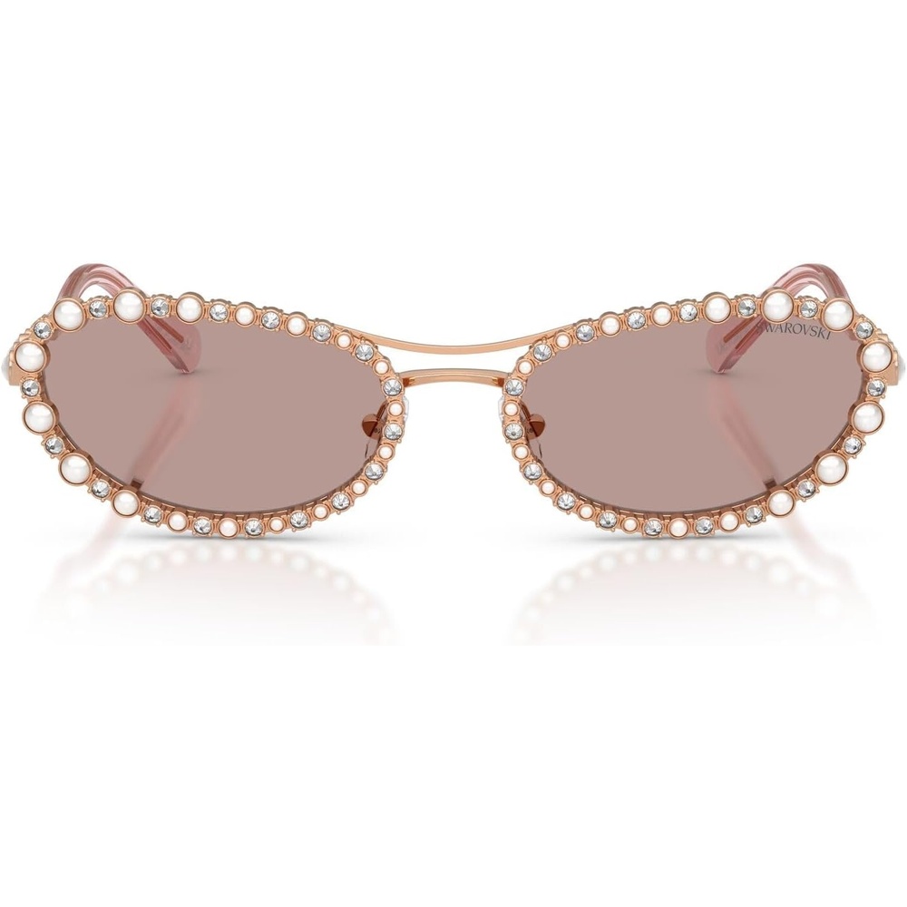 image:imageSwarovski womens Sk7044 Oval SunglassesRose GoldLight Purple Brown
