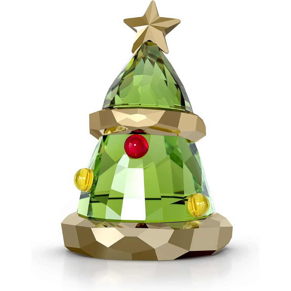 image:imageSwarovskis Holiday Cheers Christmas Tree Ornament Green and Red Crystals Part of the Holiday Cheers Collection