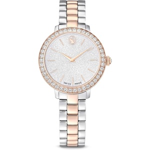 Swarovski Matrix 3-Link Watch, Swiss Made,Metal Bracelet, Clear Crystals, Rose Gold-Tone Finish, Stainless Steel(Rose-Gold Tone Finish)