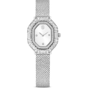 Swarovski Matrix Octagon Watch, Swiss Made, Clear Crystals, Gold-Tone, Stainless Steel Finishes(Clear Crystal  Stainless Steel Finish)