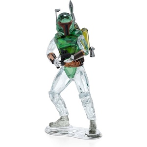 Swarovski Star Wars The Mandalorian Grogu Ornament, Multicolored Crystals, Hanging Decoration, Part of the Swarovski Star Wars Collection(Boba Fett)