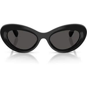 Swarovski Women’s SK6061U Universal Fit Cat Eye Sunglasses,51 mm(Black/Silver/Dark Grey)
