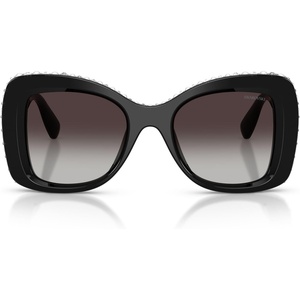 Swarovski Women’s SK6062U Universal Fit Butterfly Sunglasses, 51 mm(Black/Gradient Grey)