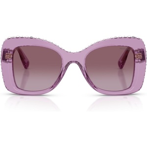 Swarovski Women’s SK6062U Universal Fit Butterfly Sunglasses, 51 mm(Transparent Amethyst/Violet Gradient)