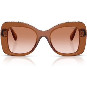 Swarovski Women’s SK6062U Universal Fit Butterfly Sunglasses, 51 mm(Transparent Brown/Gradient Brown)