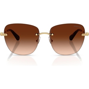 Swarovski Women’s SK7043 Square Sunglasses,58 mm(Gold/Gradient Dark Brown)