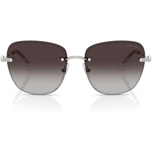 Swarovski Women’s SK7043 Square Sunglasses,58 mm(Silver/Gradient Grey)