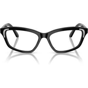 Swarovski Women’s Sk2034 Square Prescription Eyewear Frames(Black/Demo Lens)