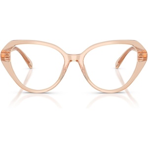 Swarovski Women’s Sk2054f Low Bridge Fit Cat Eye Prescription Eyewear Frames(Transparent Beige/Demo Lens)