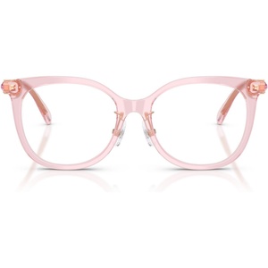 Swarovski Women’s Sk2055f Low Bridge Fit Round Prescription Eyewear Frames(Transparent Pink/Demo Lens)