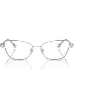 Swarovski womens Sk1006 Square Prescription Eyewear Frames(Silver/Blue/Demo Lens)