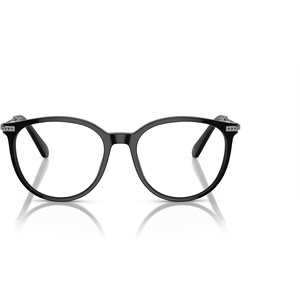 Swarovski womens Sk2009 Round Prescription Eyewear Frames(Black/Gunmetal/Demo Lens)