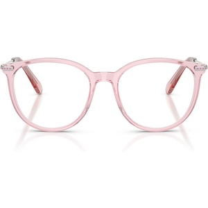 Swarovski womens Sk2009 Round Prescription Eyewear Frames(Transparent Pink/Demo Lens)
