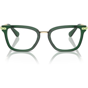 Swarovski womens Sk2018 Square Prescription Eyewear Frames(Dark Green Transparent/Demo Lens)