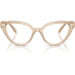 Swarovski womens Sk2028 Cat Eye Prescription Eyewear Frames(Milky Beige/Demo Lens)